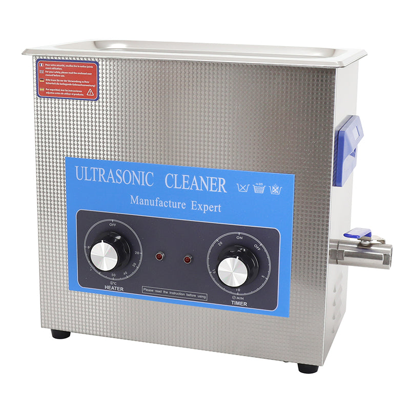 Nettoyeur-Bac Ultrasons Professionnel Analogique 6,5L 180 Watts Avec Vanne De Vidange (300X155X150 mm) (Qualite Premium)