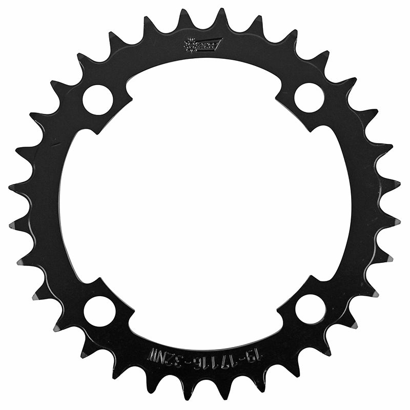 Plateau VAE-E-Bike 4 branches Ø 104 Pour Bosch - Brose - Yamaha - Bafang Esjot 32 dents Mono Noir Acier Narrow Wide (2.38 - 1-2X3-32" - 5.65 - 11-128")