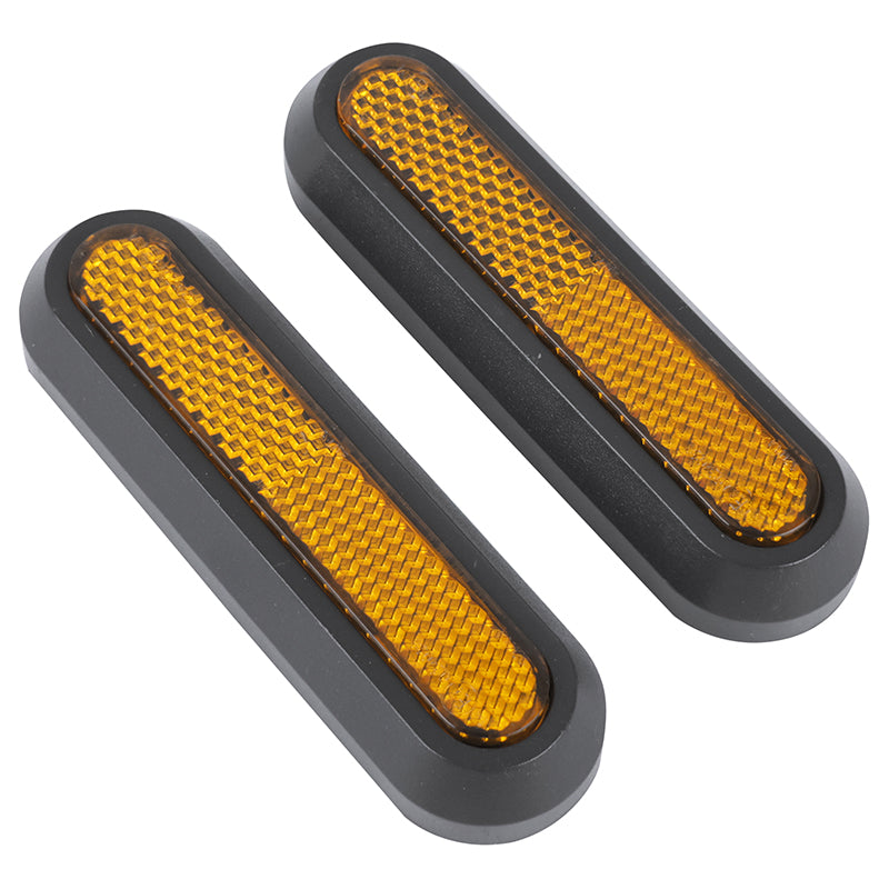 Cache Vis De Roue Arrière Pour Trottinette Xiaomi 1S, Essential, Pro 2 Noir (Catadioptre Orange) (Vendu Par 2)