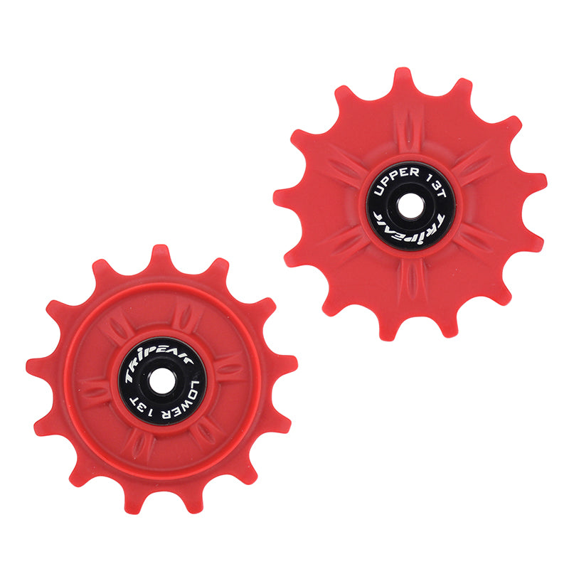 Galet Dérailleur Gravel-VTT Tripeak 13-13 Dents Céramique 11V. Shimano Grx-Xt (Grx 812 - 817 - Xtm8000) Rouge (Blister De 2)