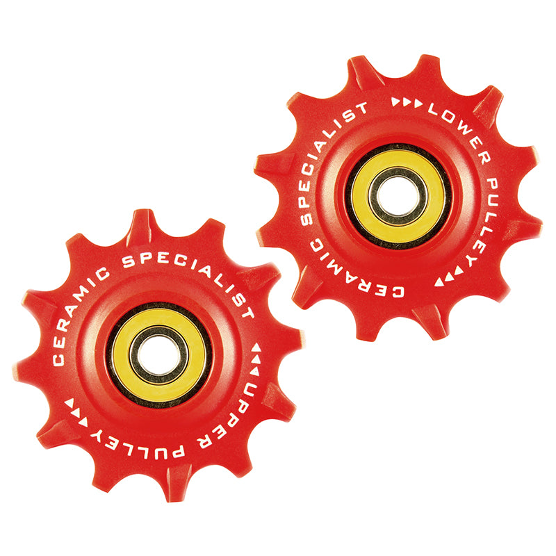 Galet Dérailleur VTT Tripeak 12-12 Dents Céramique 11V. Sram X0 - X1 - X01 -Gx Rouge (Blister De 2)