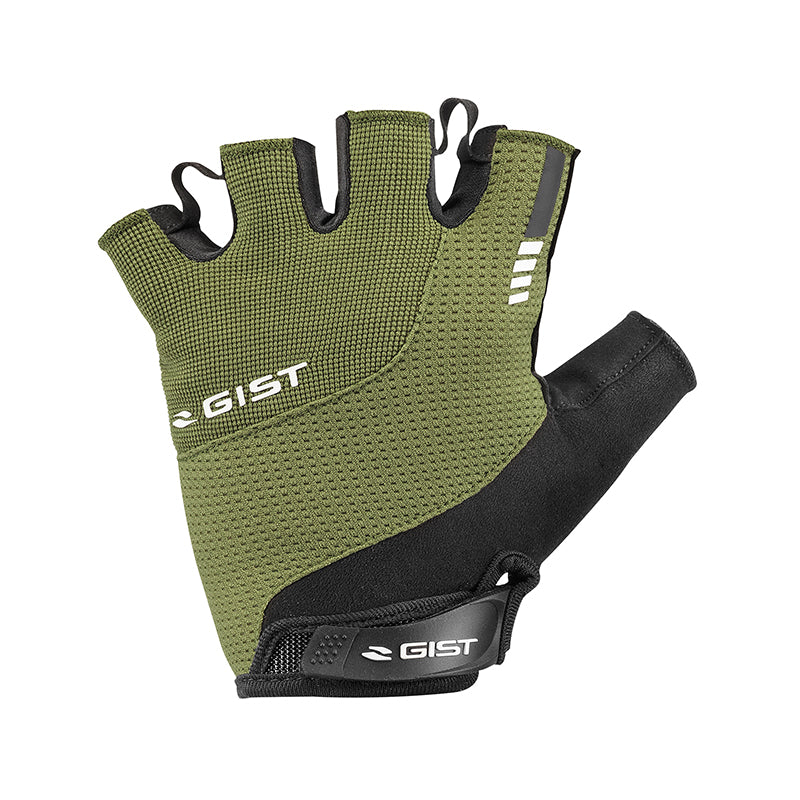 Gants Vélo Court Gist Kontrol Été Vert Militaire M (Paire Sur Carte) Avec Velcro