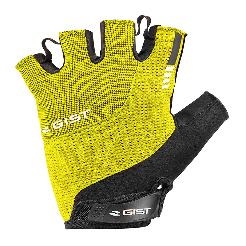 Gants Vélo Court Gist Kontrol Été Jaune Fluo S (Paire Sur Carte) Avec Velcro