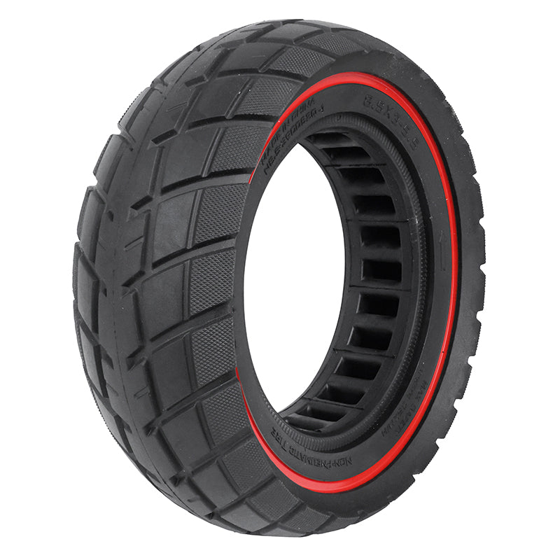 Pneu Trottinette Plein 8.5 X 3.00-5.5 Noir Liseret Rouge Ultraleger - Largeur Intérieur 40 mm
