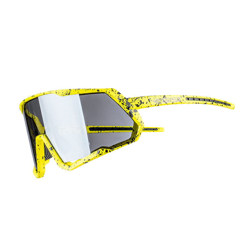 Lunettes Vélo Adulte Gist Mask Monture Jaune Fluo Verre Noir Polycarbonate (Protection 100% Contre Uva, Uvb, Uv)