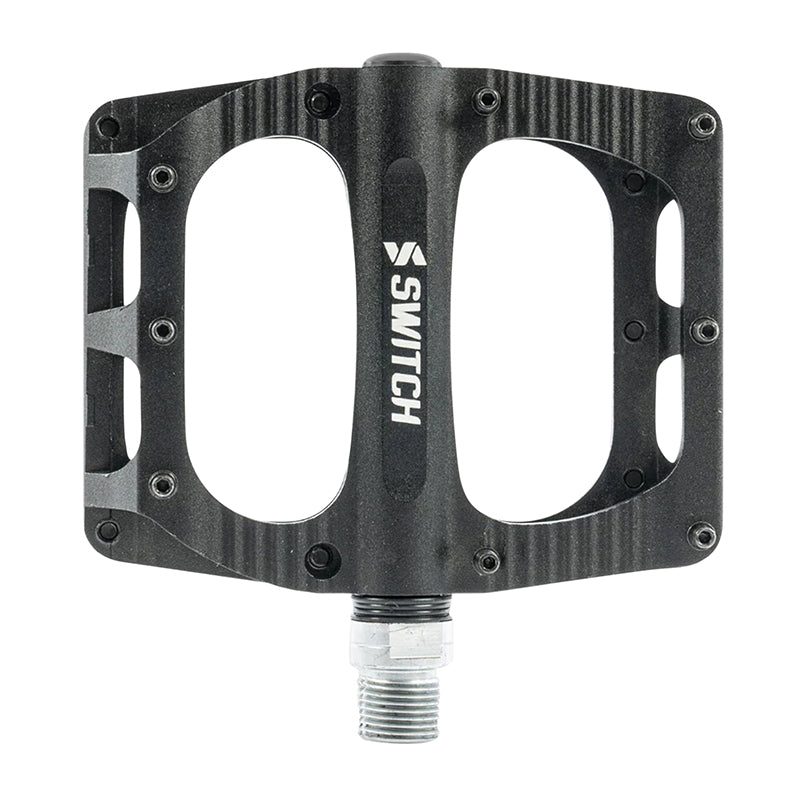 Pédale VTT Plateforme Descente - BMX Switch Large Freeride Alu Cnc Noir Filetage 9-16 Avec Picots (Paire) 110X100 mm