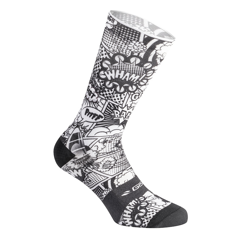 Chaussettes - Socquettes Été Gist Trendy Comics Noir Et Blanc 43-47 Ecologique - Hauteur 20 cm (Paire)