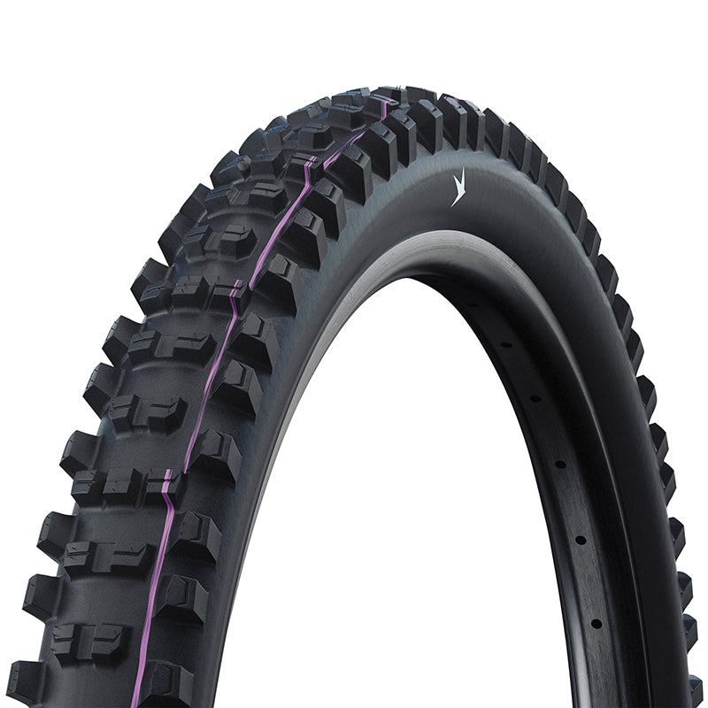 Pneu VTT Gravity - VAE 27.5 X 2.50 Schwalbe Shredda Rear-Arrière Radial Noir Tubeless Ready Ts (64-584) Homologué VAE E5