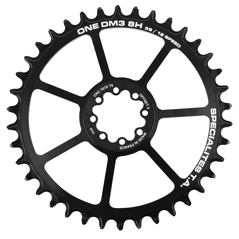 Plateau VTT Direct Mount Pour Sram Gx - Xx1 - X01 Ta One Dm3 8H 38 dents 11-12V. Noir (Transmission Boost Deport 3 mm)