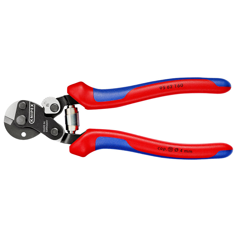Pince Coupe Câble Pro Knipex Robuste 160 mm Noir Antirouille Pour Câble Diam 4 À 6 mm Avec Poignée Ergonomique Et Ressort (95 62 160) -Made In Germany-