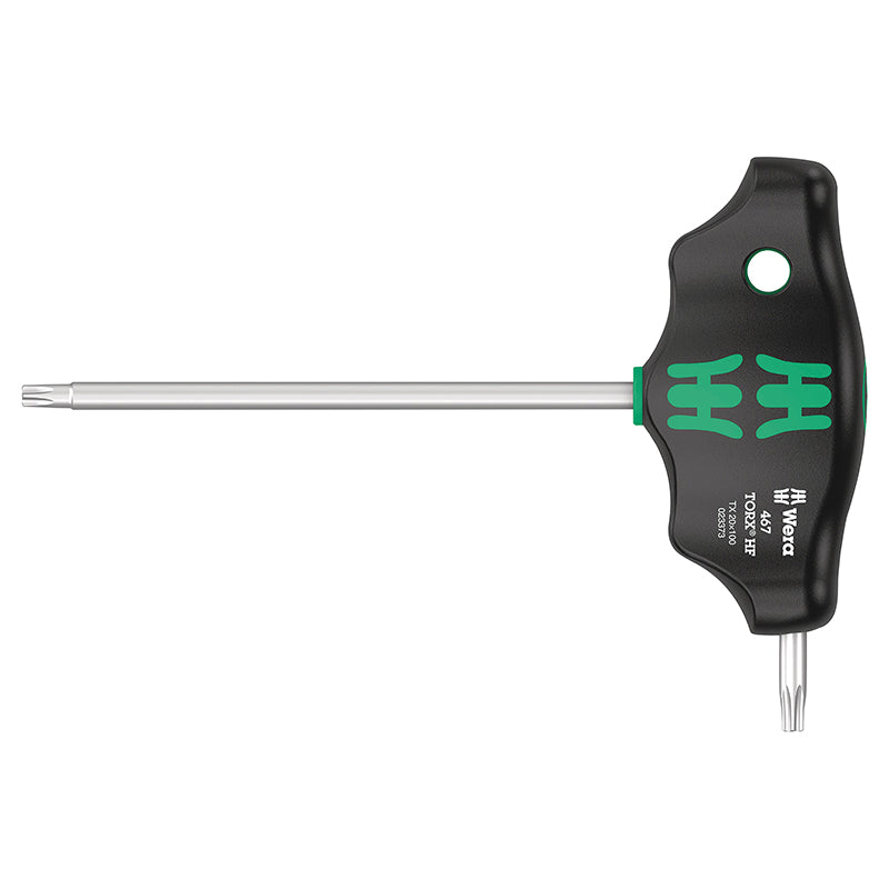 Clé Torx Manche En T Wera 467 Hf T20X100 mm Noir-Vert (Vendu A L'Unite) -Marque Allemande Pour Les Ateliers-