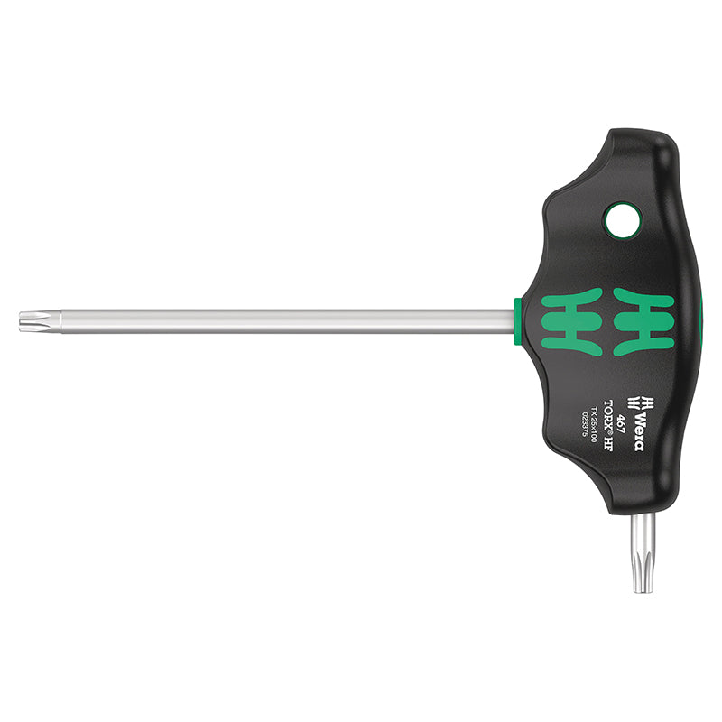 Clé Torx Manche En T Wera 467 Hf T25X100 mm Noir-Vert (Vendu A L'Unite) -Marque Allemande Pour Les Ateliers-
