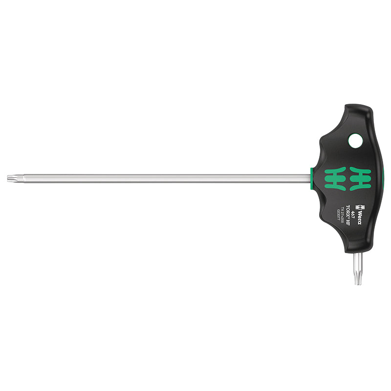 Clé Torx Manche En T Wera 467 Hf T27X200 mm Noir-Vert (Vendu A L'Unite) -Marque Allemande Pour Les Ateliers-