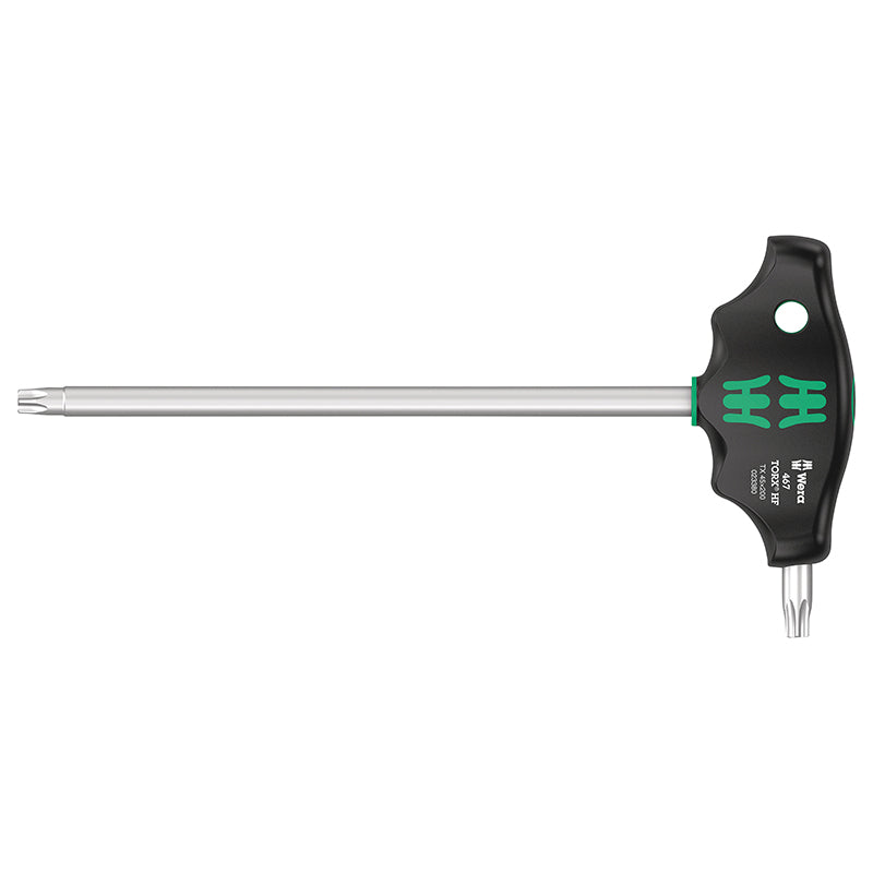 Clé Torx Manche En T Wera 467 Hf T45X200 mm Noir-Vert (Vendu A L'Unite) -Marque Allemande Pour Les Ateliers-