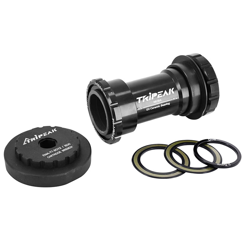 Cuvette Intégré Boîtier VTT-Route A Emboiter-Twistfit Tripeak Céramique Boite 73 mm Diam 42 mm Pour Axe 28.99 mm, 30 mm (Compatible Sram Dub, Rotor,Cannondale) (Outil Démonte Cuvette Inclus)