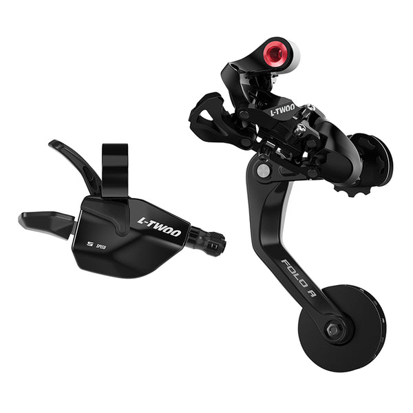 Transmission Vélo Pliant Urbain Ltwoo Manette Gauche 5V. Et Dérailleur Arrière Ltwoo 5V. Noir Pour Vélo Pliant Brompton