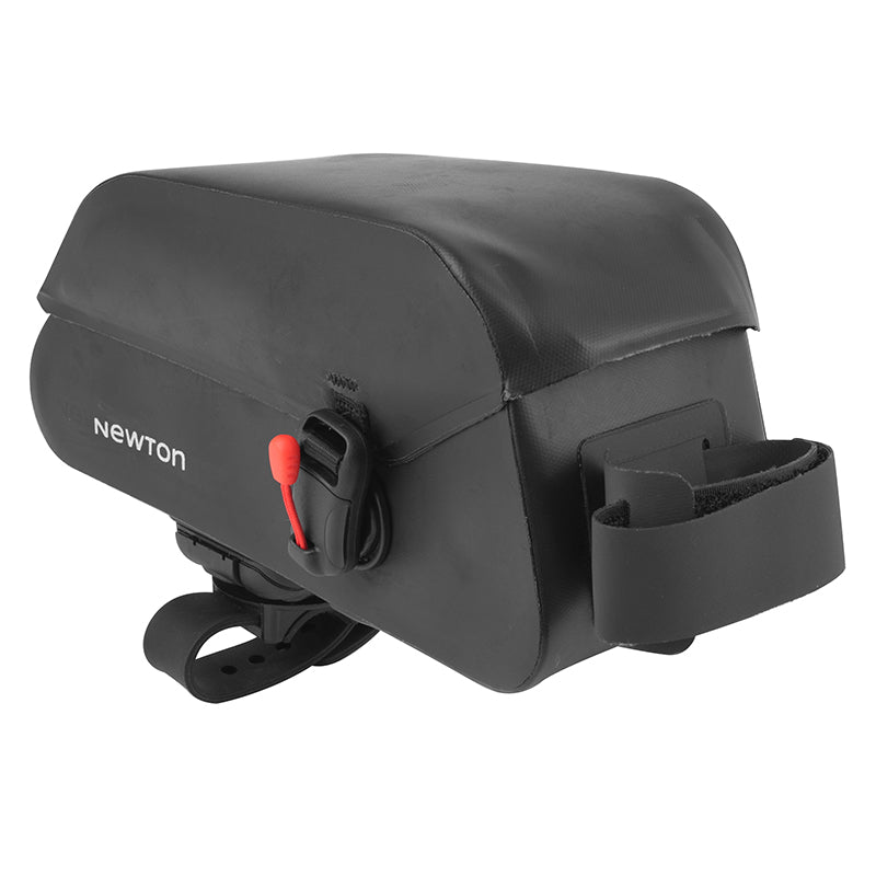 Sacoche De Cadre Vélo Newton Noir Fixation Magnetique + Velcro Étanche (L 240 X L 80 X H 125 mm) Compatible Route-Gravel