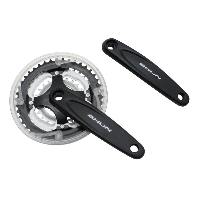 Pédalier VTT P2R 7-8V. Alu Noir 170 mm 42-34-24 Avec Pare-Chaîne (Boîtier 119 mm)