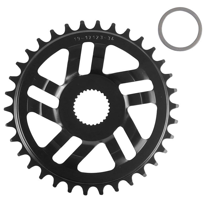 Plateau VAE-E-Bike Direct Mount Pour Bosch Esjot 34 dents Mono Noir Acier (2.38 - 1-2X3-32" - 5.65 – 1-2X11-128") 4Ème Generation) (Deport 2.5 mm)