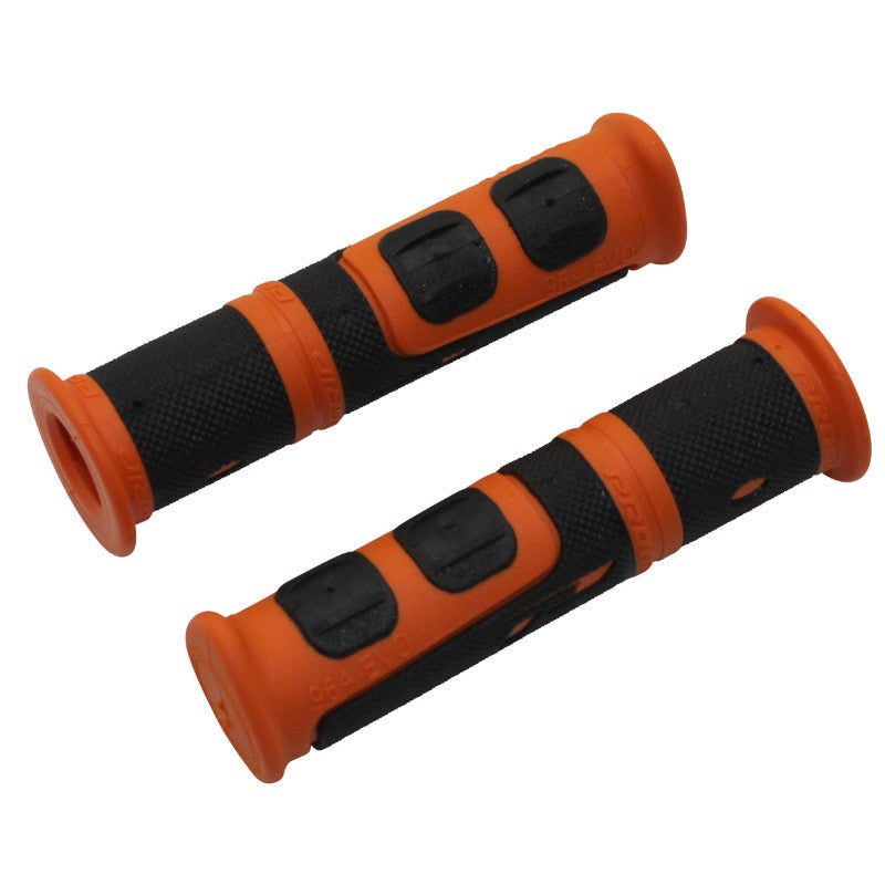 Poignée VTT Progrip 964 Evo Noir-Orange Ø22 mm L120 mm Predecoupe Pour 90 mm (Paire)