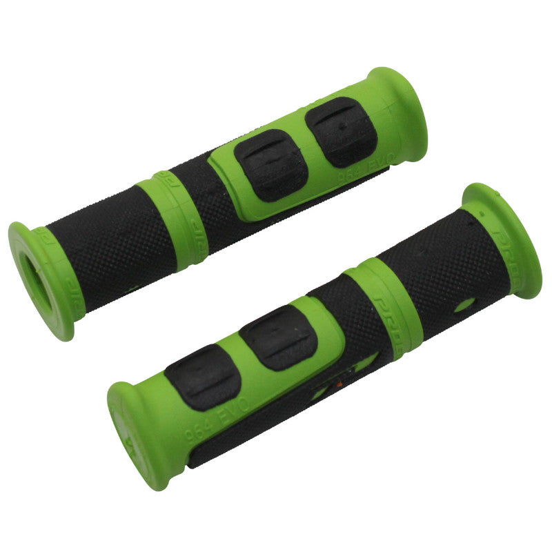 Poignée VTT Progrip 964 Evo Noir-Vert Ø22 mm L120 mm Predecoupe Pour 90 mm (Paire)