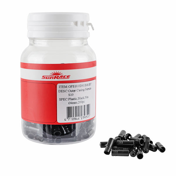 Embout De Gaine 4 mm - Long 16 mm Plastique (Boite De 200) -Sunrace-