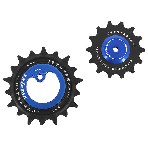 Galet Dérailleur Aopw Tripeak 14-18 Dents Céramique 12X1V. Sram T Type Bleu Fonce (Jeu De 2) (Garantie 4 Ans)