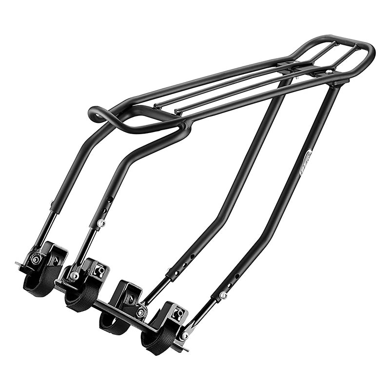 Porte Bagage Vélo Arrière Pour Sacoche Systeme Pakrak Alu Fixation Sur Haubans Par Colliers Noir 26" A 29" Compatible VAE (Poids Maxi 12 Kg)