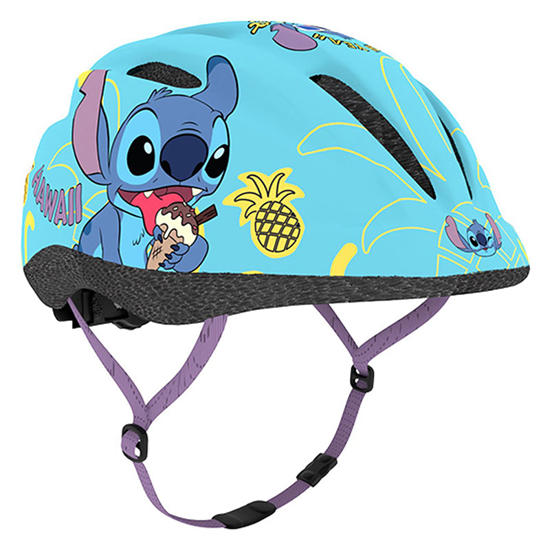 Casque Vélo Enfant Disney Stitch Bleu Avec Molette Réglage Taille 48-52 (Vendu Sur Carte)