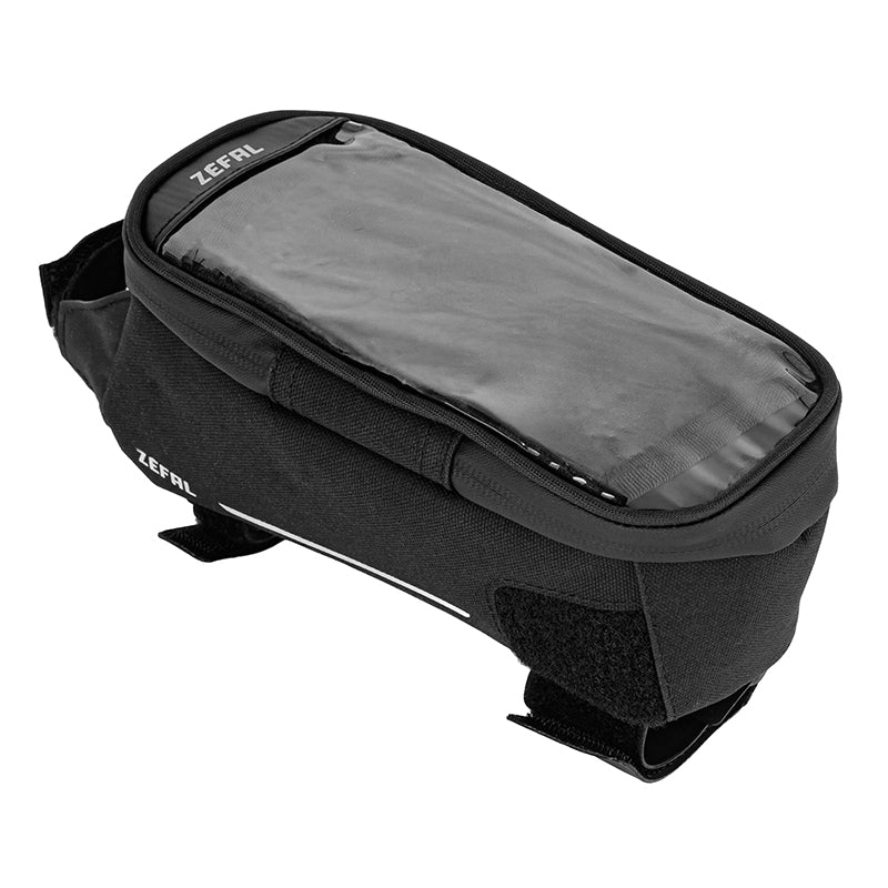 Sacoche De Cadre Vélo Zefal Console Pack T1 1L Noir Avec Support Smartphone Étanche Tactile Fixation Velcro (L 90 X L 21