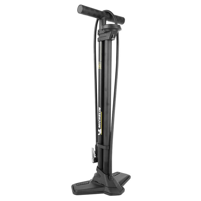 Pompe A Pied Michelin Air Tank Tubeless Acier Noir Avec Compresseur Et Manometre 18Bars Raccord Switch Vp-Vs
