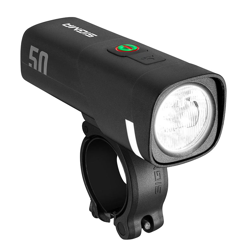 Éclairage Vélo Usb Avant Sigma Aura 50 Lux (Autonomie 9H Mode Standard - 28H Mode Eco Et Mode Auto) Noir - Homologué -