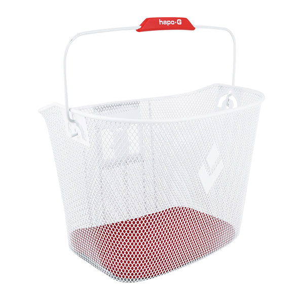 Panier Avant Acier Nid Abeille Hapo.G Blanc (33X25X25 cm) -Vendu Avec Fixation Mts 3 VAE - E-Bike (Largeur Intérieure Fi