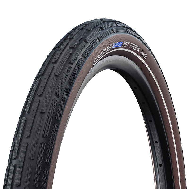 Pneu VTT Urbain 29 X 2.00 Schwalbe Fat Frank Noir Flanc Marron Reflex Tr (50-622) Renfort K-Guard (Twin Skin)