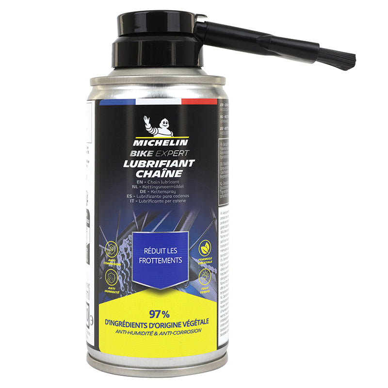 Lubrifiant Vélo Chaîne Michelin Avec Pinceau Applicateur (Aerosol 125Ml) (Reduit Les Frottements)
