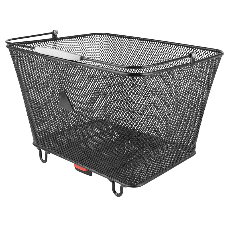 Panier Arrière Acier Nid Abeille City Noir Avec Fixation Clip Adaptable Sur Tout Porte Bagage 32L(41 X 31 X 21 cm) -Incl