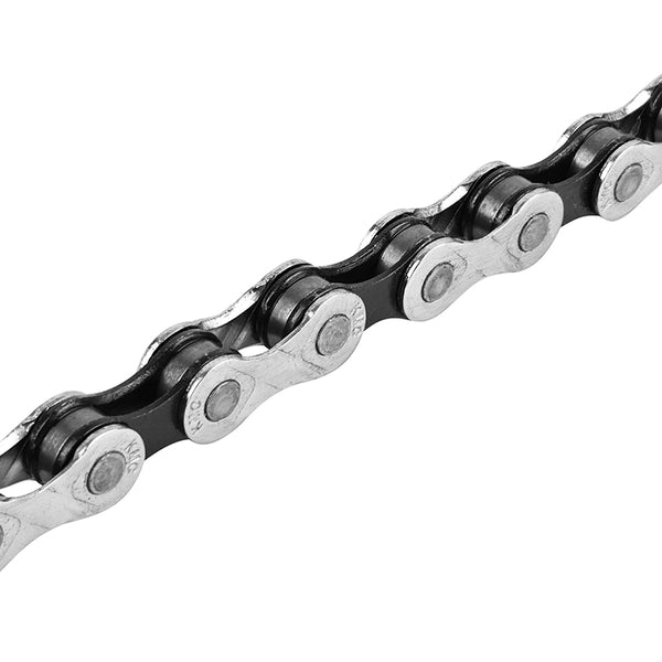 Chaîne Vélo VAE 9V. Newton Kmc E9 Argent-Noir 126 Maillons Compatible Shimano-Sram Avec Connecteur (En Boite)