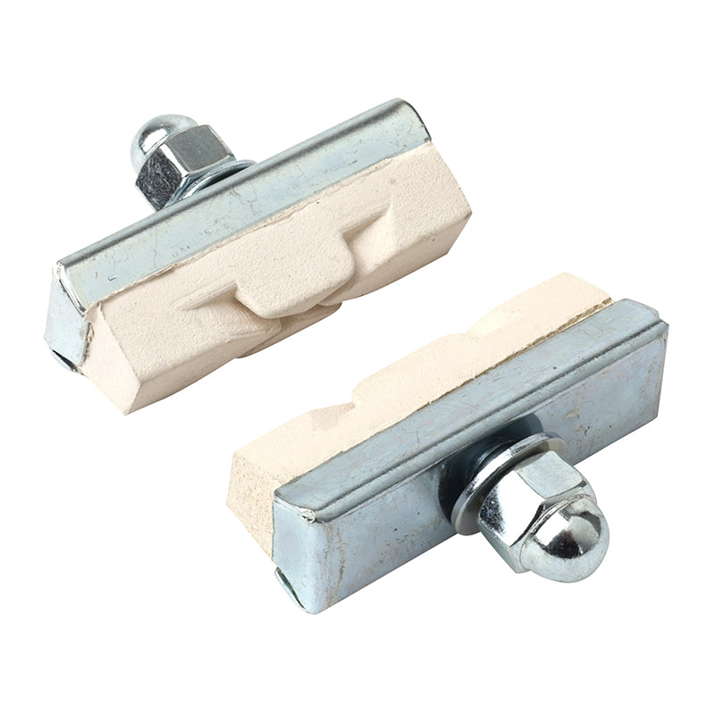 Porte Patin Frein City Caliper Symetrique Elvedes 40 mm Blanc (1 Paire Sur Carte) -Gomme Freinage Puissant - Sielencieux