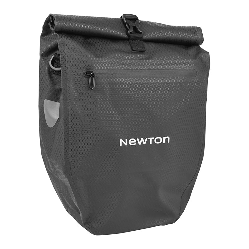 Sacoche Arrière Vélo Laterale Sac Bandouliere Newton Noir Droit-Gauche 21L Fixation Quick Lock Pour Porte Bagage Avec Sy