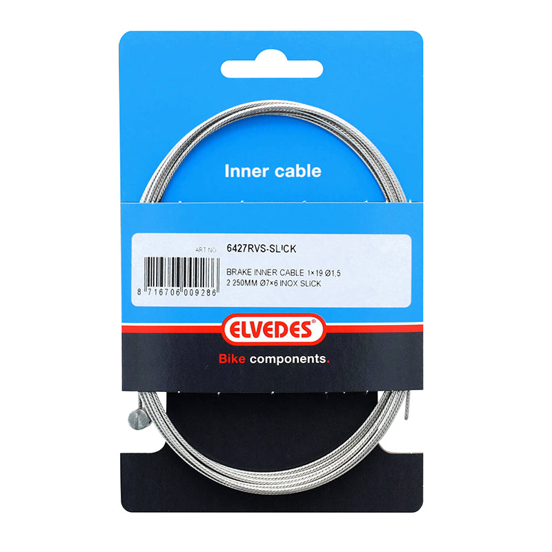 Câble De Frein VTT Elvedes INOX Lisse L2,25M (Vendu A L'Unite Sur Carte)
