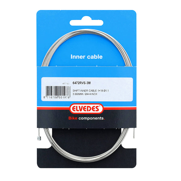 Câble De Dérailleur Elvedes Tandem INOX D1.1 mm L3,00M (Vendu A L'Unite Sur Carte)