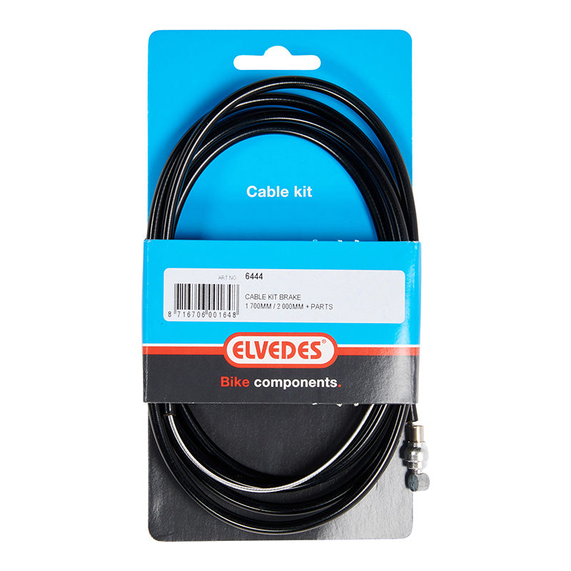 Transmission Frein VTT Elvedes Gaine Noir 2,25 M-Câble Galva 1,8M (Kit Transmission 1Câble-1 Gaine)