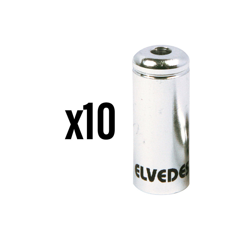 Embout De Gaine De Frein 5 mm Alu Argent Étanche (Vendu Par 10) -Elvedes-