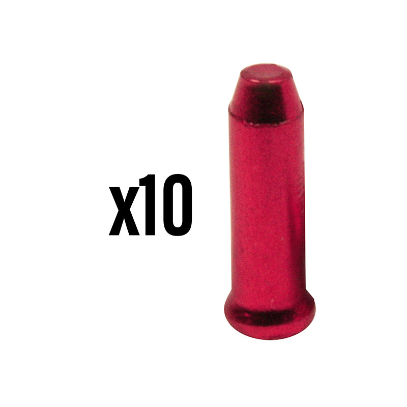 Embout De Câble Dérailleur-Frein Elvedes 2,3 mm Alu Rouge (Vendu Par 10)