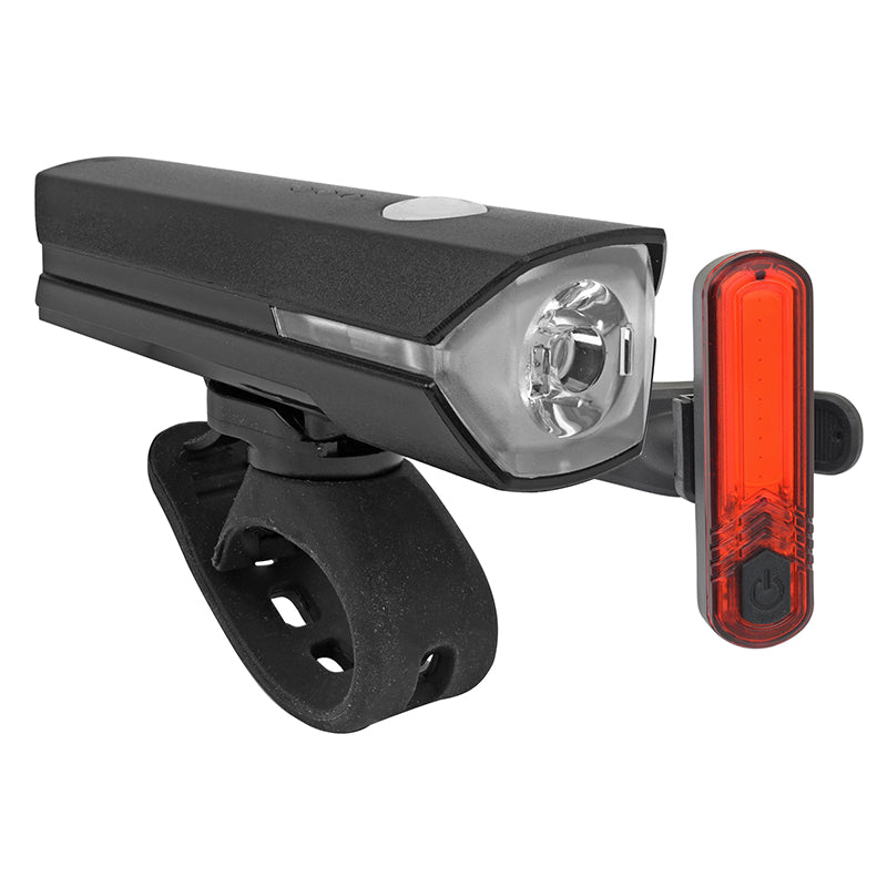 Éclairage Vélo Usb Kit Newton 300 Lumen Mode Fixe Et Clignotant (Autonomie Mode 100% : Avant 2H - Arrière 1H30) (Avant+A