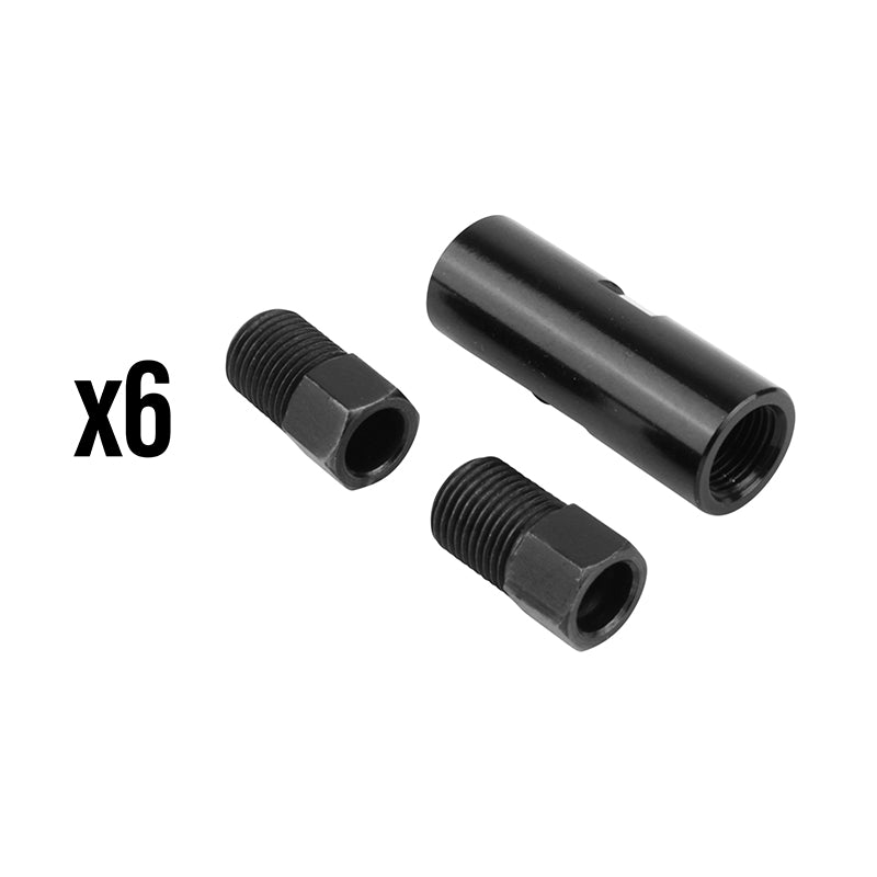 Kit Rallonge Durite Elvedes Pour Frein Hydraulique Noir (6 Douilles + 12 Vis Compression Raccord Durite 5 mm)