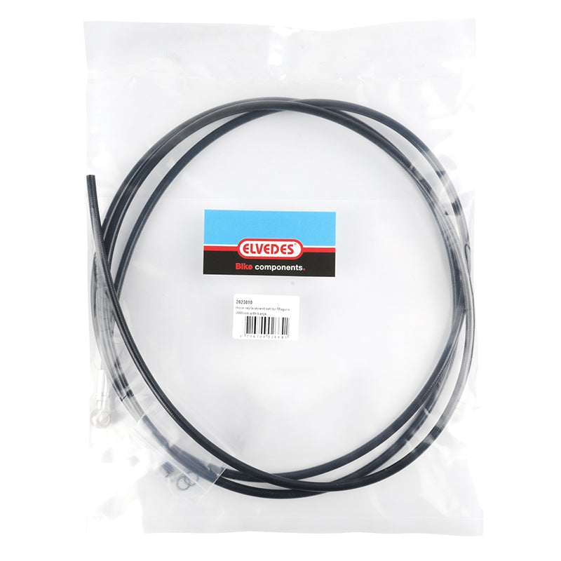 Kit Durite De Remplacement Elvedes Pour Frein Hydraulique Magura Noir 2000 mm (Inclus Banjo)