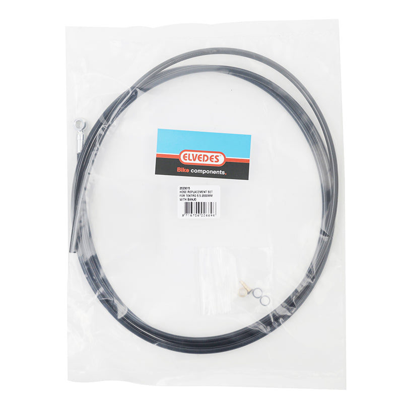 Kit Durite De Remplacement Elvedes Pour Frein Hydraulique Tektro 5.5 Noir 2000 mm (Inclus Banjo)
