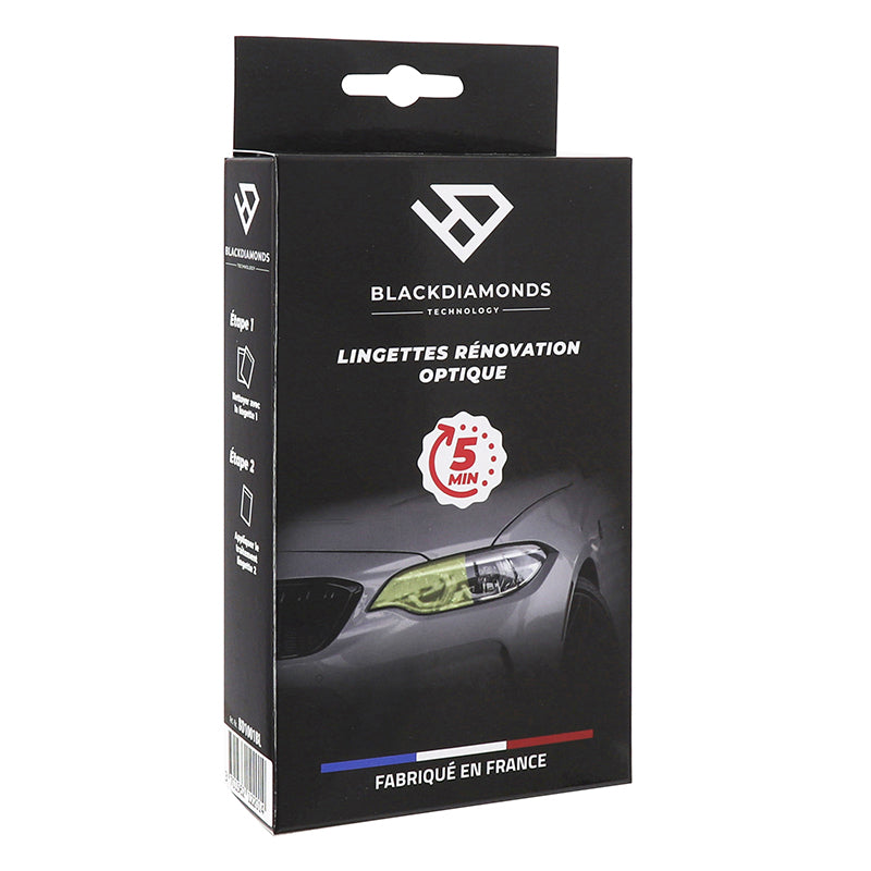 Lingettes Rénovation Optique-Phare Blackdiamonds (Kit Complet) Fabrique En France