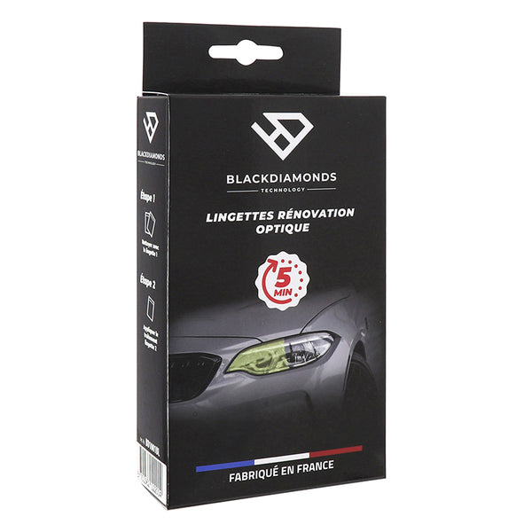 Lingettes Rénovation Optique-Phare Blackdiamonds (Kit Complet) Fabrique En France